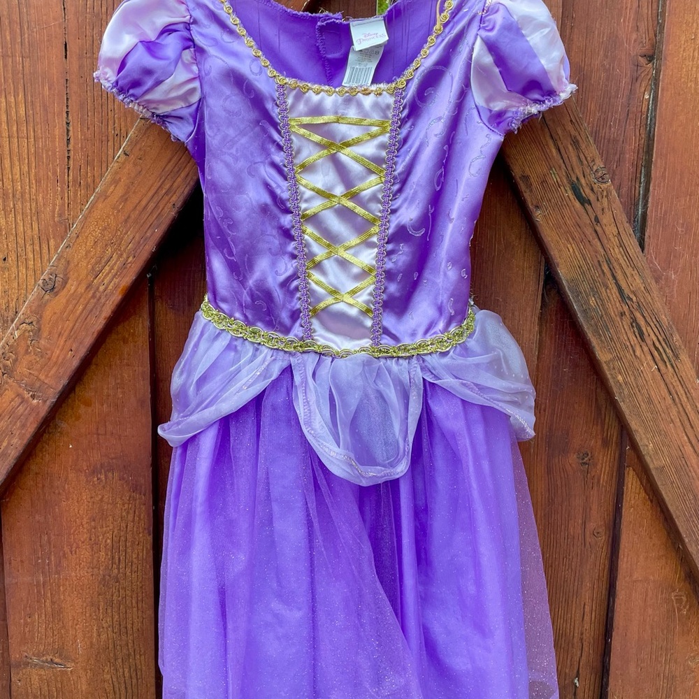 Disney Princess Tangled Rapunzel Deluxe Kids Costume Dress Size M 7/8 yo